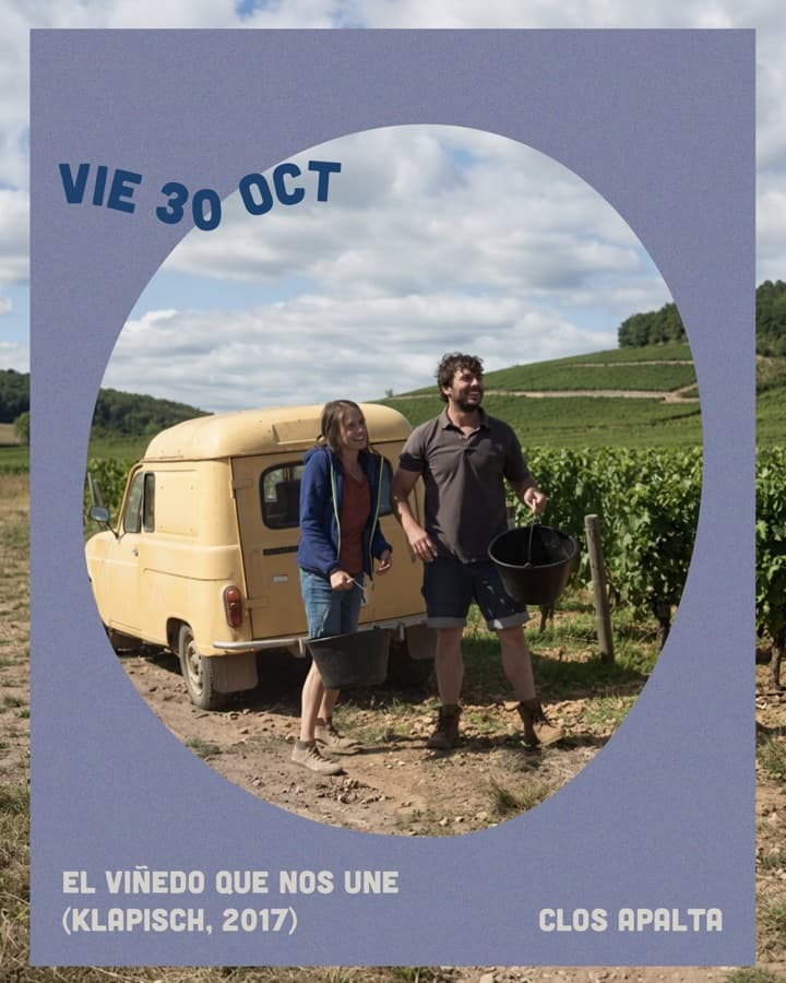 Afiche de "El viñedo que nos une" -- función de Clos Apalta
