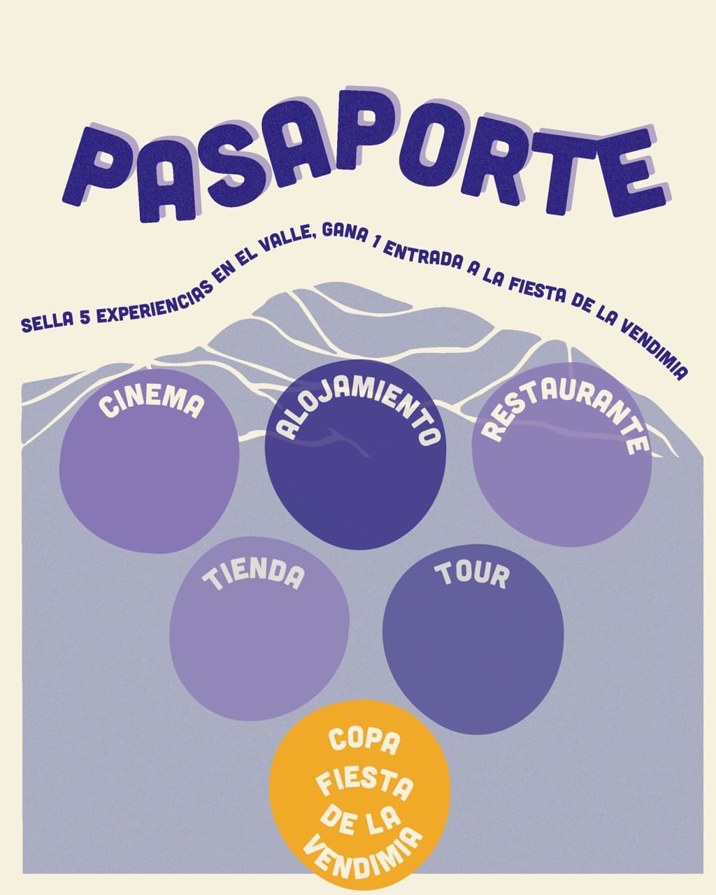 Pasaporte Vino el Cine -- sella 5 experiencias en el valle y gana una entrada a la Fiesta de la Vendimia